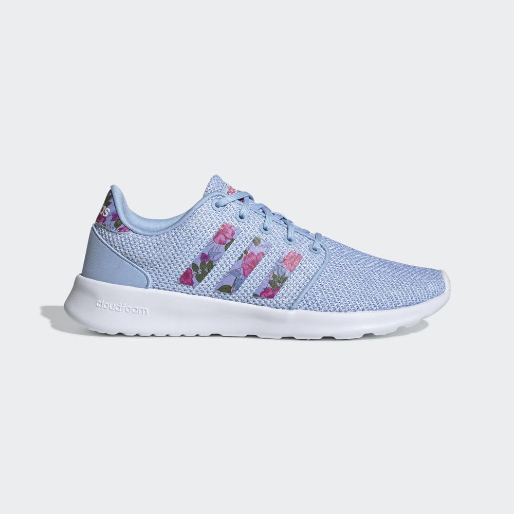 Adidas Women's QT Racer Walking Shoes Blue/White/Pink Ireland EF0045